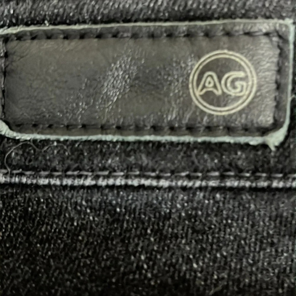 AG Adriano Goldschmied Mari High Rise Straight Raw Hem Jeans in Washed Black -26 - Picture 6 of 9